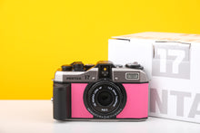 Load image into Gallery viewer, Pentax 17 35mm Half Frame Film Camera Blue Pink + FREE Expired Film Roll + 1 VCH T-shirt