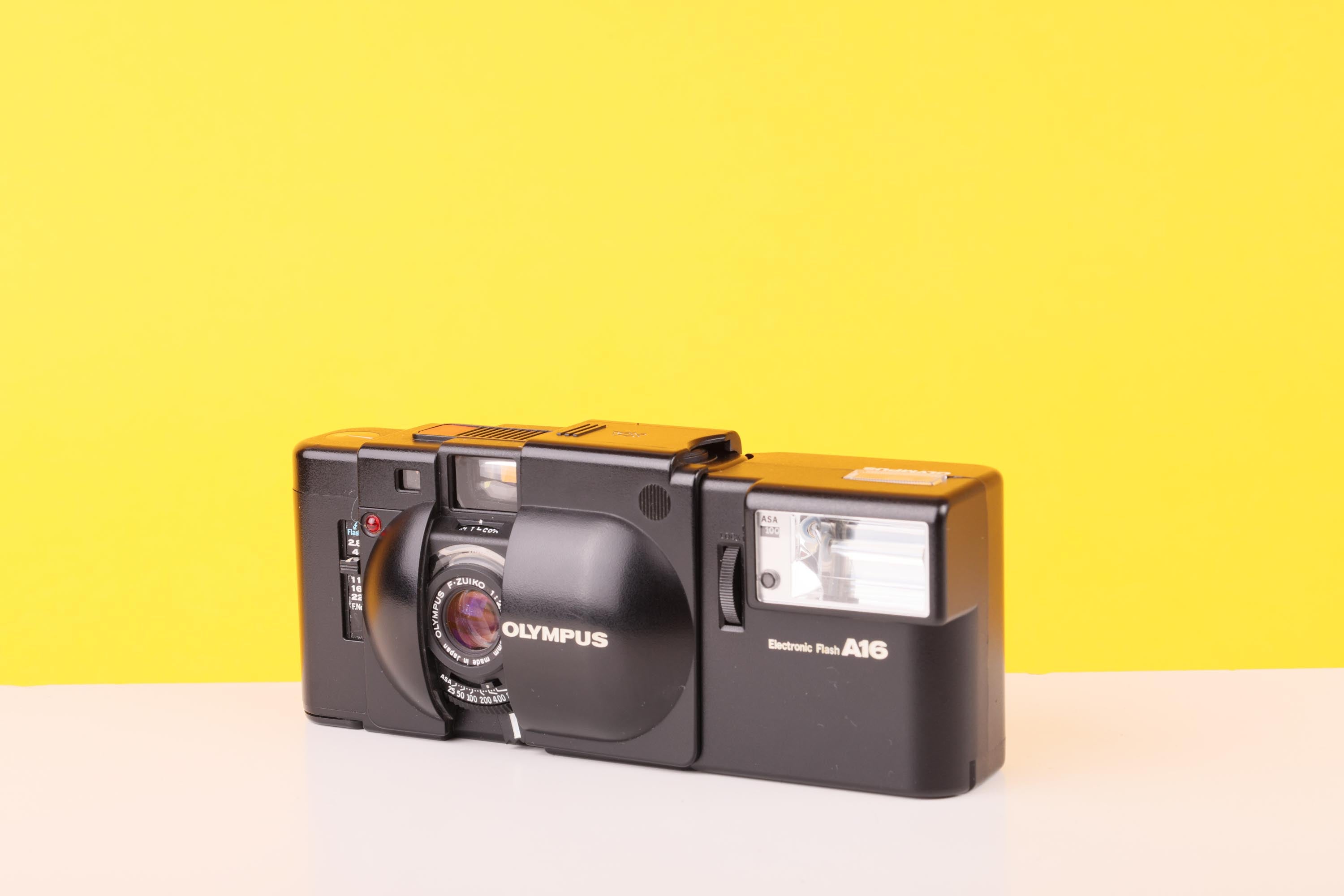 Olympus XA 35mm Rangeinder Film Camera With A16 Flash – Vintage