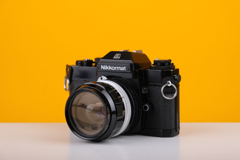 Nikkormat EL Black 35mm Film Camera with Nikon 35mm f/2 Lens