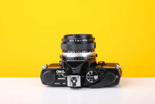 Load image into Gallery viewer, Olympus OM-2n MD Black 35mm Film Camera with Zuiko 50mm f/1.8 Lens
