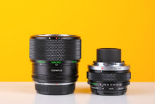 Load image into Gallery viewer, Olympus Zuiko Macro 80mm f/4 Lens with 80-135mm Extension Tube