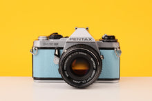 Load image into Gallery viewer, Pentax ME Super Vintage 35mm Film Camera with SMC Pentax-M 50mm f/1.7 Lens Baby Blue