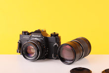 Load image into Gallery viewer, Mamiya NC1000s 35mm SLR Film Camera with Mamiya-Sekor 50mm f1.7 Lens + Mamiya 135mm Lens