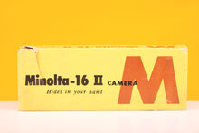 Load image into Gallery viewer, Minolta 16 II Subminiature Viewfinder Film Camera Boxed with Case
