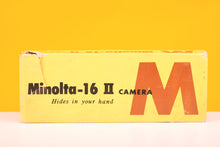 Load image into Gallery viewer, Minolta 16 II Subminiature Viewfinder Film Camera Boxed with Case