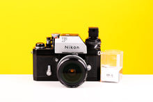 Load image into Gallery viewer, Nikon F Photomic 35mm SLR Film Camera with Nikon Nikkor 28mm f3.5 Lens and KM-Q Light Meter Attachment