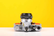 Load image into Gallery viewer, Olympus OM-2n MD 35mm SLR Film Camera with Zuiko Olympus OM-System Auto-S 50mm f1.8 Lens in Red