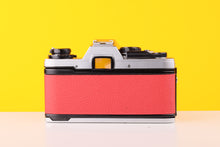 Load image into Gallery viewer, Olympus OM10 35mm Film Camera with Zuiko 50mm f1.8 Prime Lens Red Leather Skin and Manual Adapter