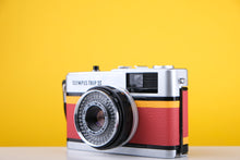 Load image into Gallery viewer, Olympus Trip 35 Vintage 35mm Film Camera with Customised Yellow and Red Leather Skin
