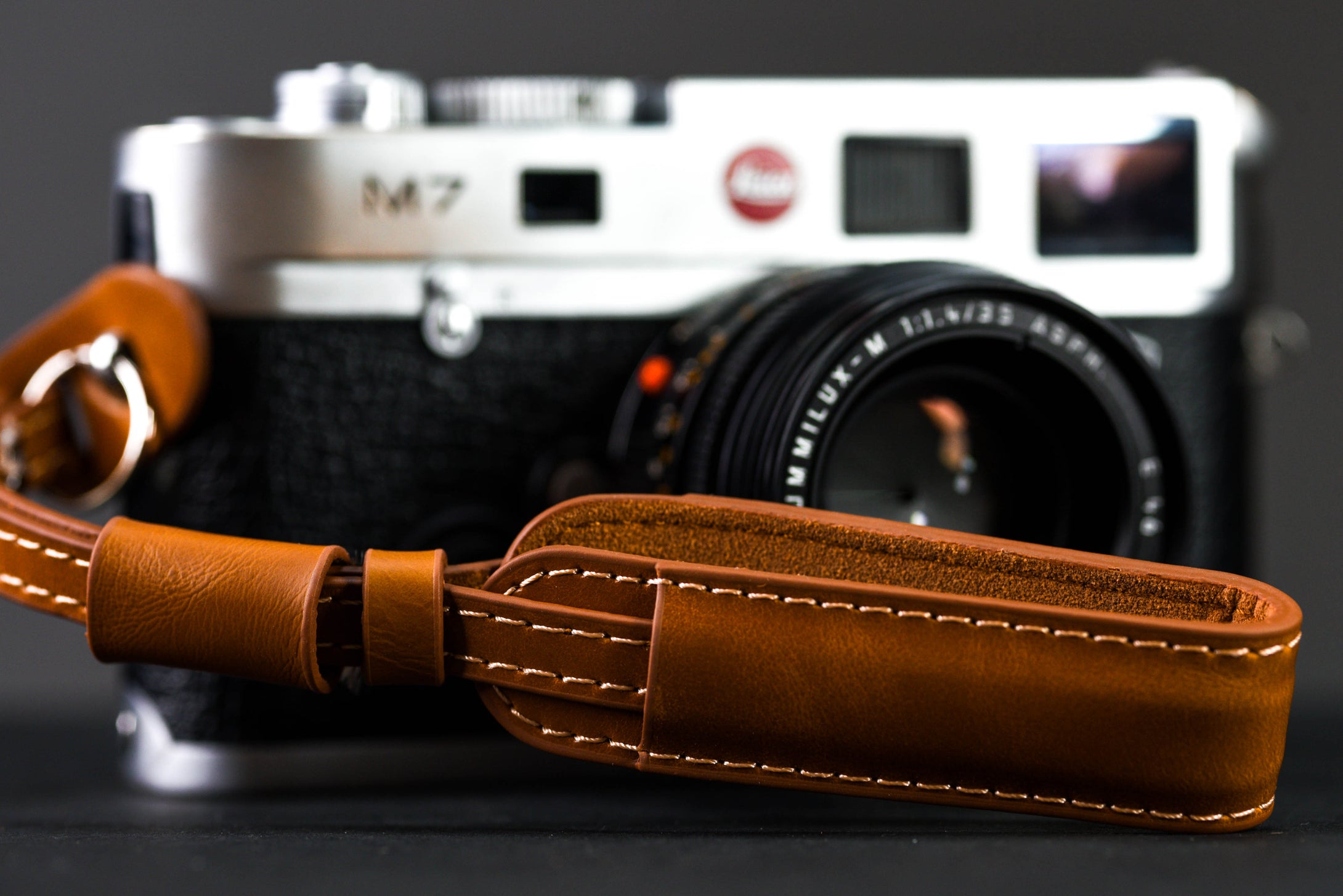 Vegan Brown Leather Camera Wrist Strap