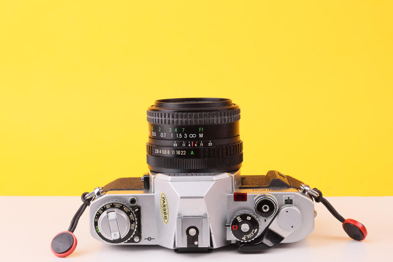 Canon AV-1 35mm Film SLR Camera with Hanimex 28mm f/2.8 Wide-Angle Lens
