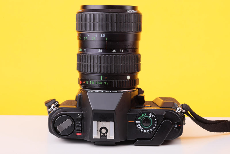 Pentax P30 35mm Film SLR Camera with pentax 28–80mm Zoom Lens
