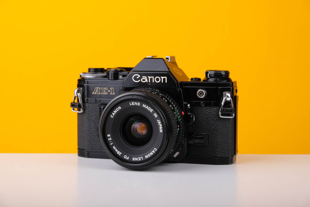 Canon AE-1 35mm Film Camera with Canon 28mm f2.8 Lens