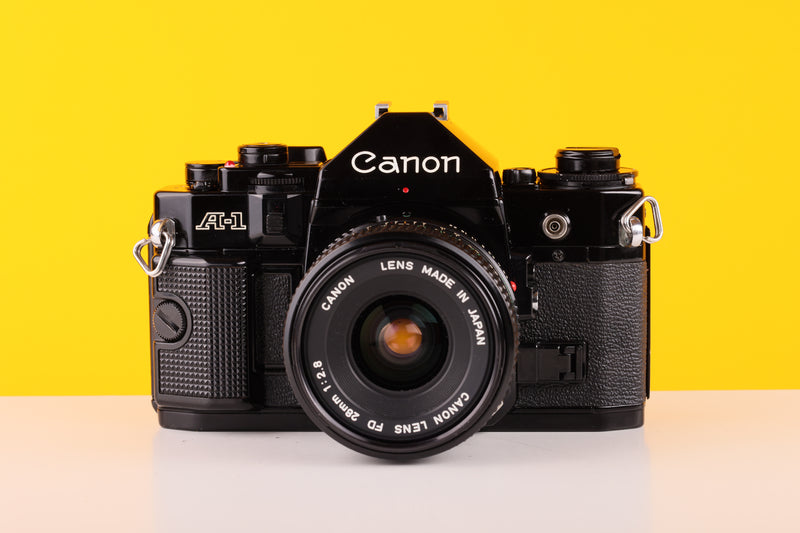 Canon A-1 35mm SLR Film Camera with Canon 28mm f2.8 