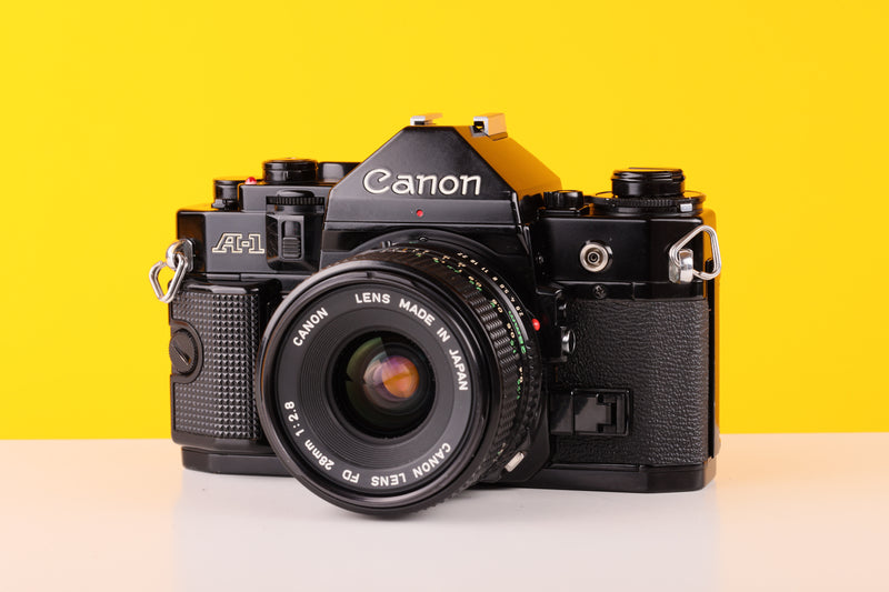 Canon A-1 35mm SLR Film Camera with Canon 28mm f2.8 Lens