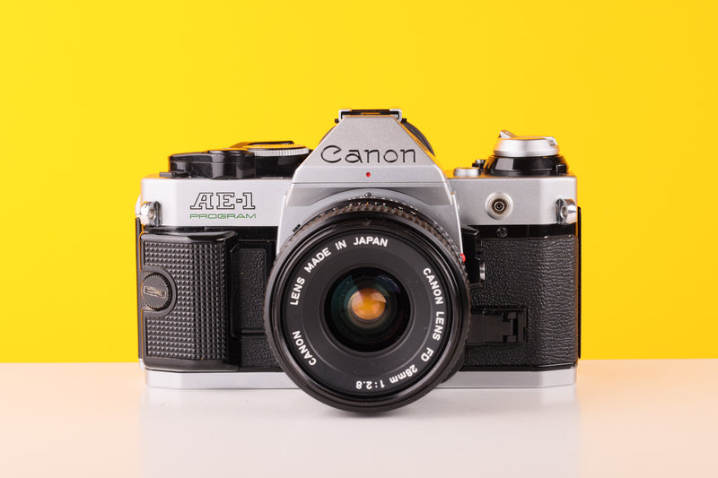 Canon AE-1 Program 35mm Film Camera with Canon FD 28mm f/2.8