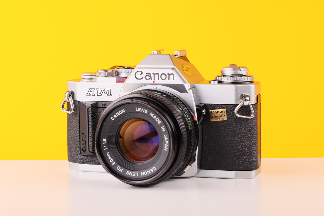 Canon AV-1 35mm Film Camera with Canon FD 50mm f/1.8 Prime lens