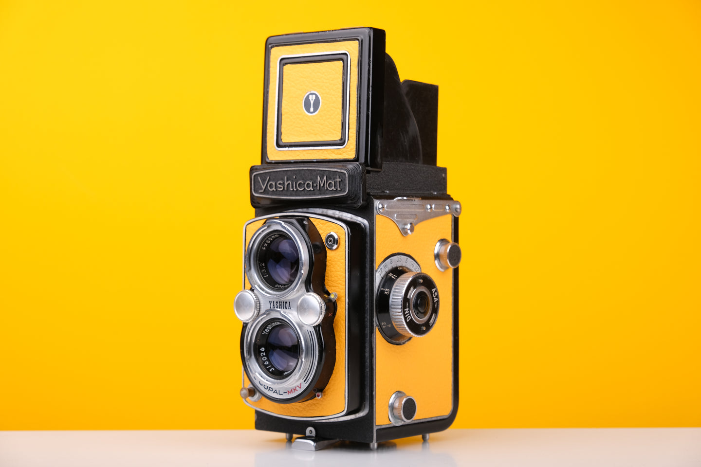 Yashica Mat Medium Format TLR with New Yellow Leather Skin