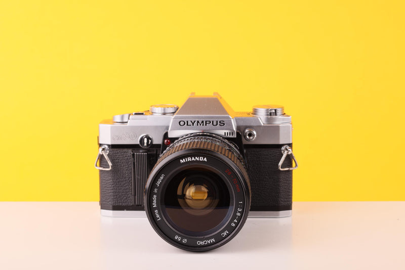 Olympus OM30 Vintage SLR 35mm Film Camera with Miranda 28-70mm f3.5 Zoom Lens