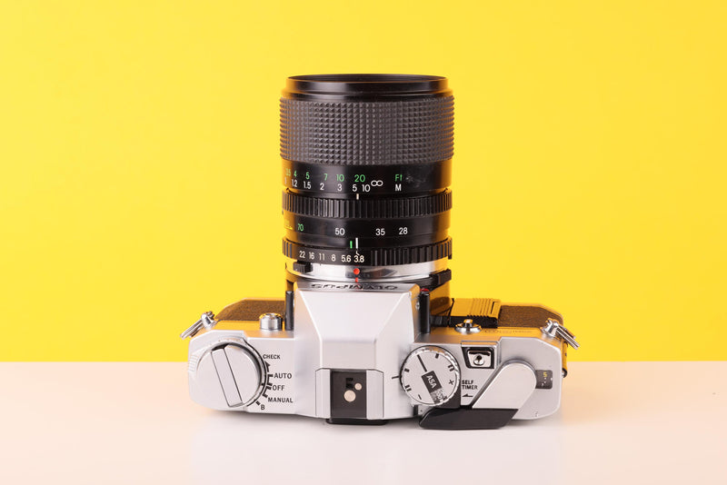 Olympus OM30 Vintage SLR 35mm Film Camera with Miranda 28-70mm f3.5 Zoom Lens