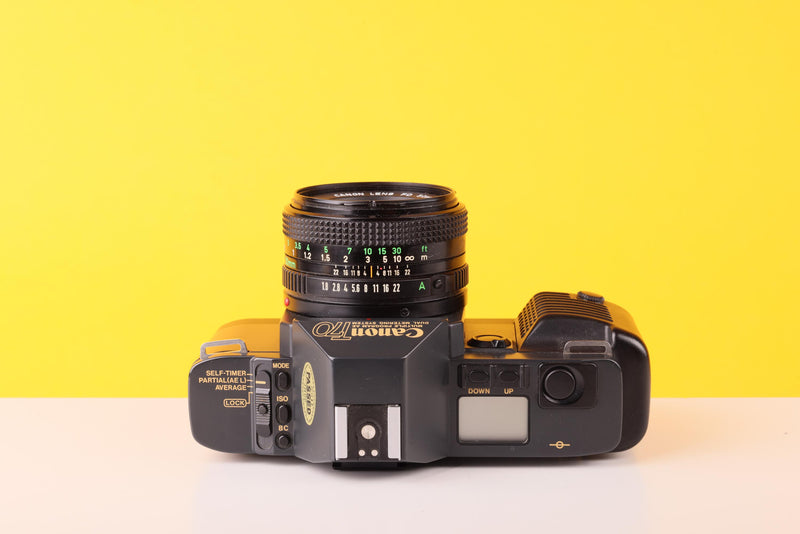 Canon T70 SLR 35mm Film Camera with Canon FD 50mm F1.8 Lens