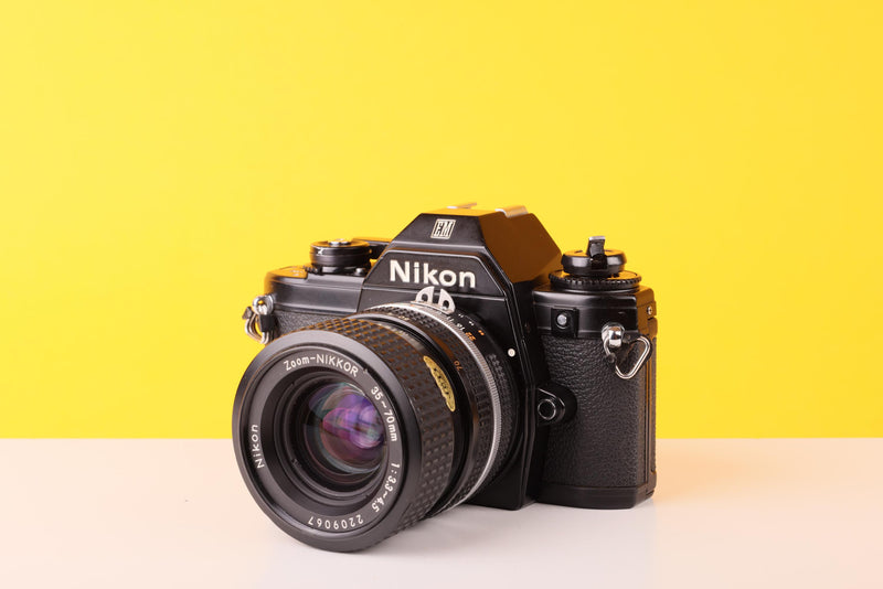 Nikon EM 35mm Film Camera with Nikon 35-70mm f/3.5 Lens