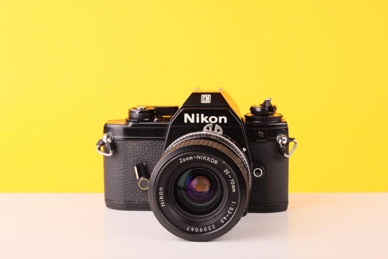 Nikon EM 35mm Film Camera with Nikon 35-70mm f/3.5 Lens