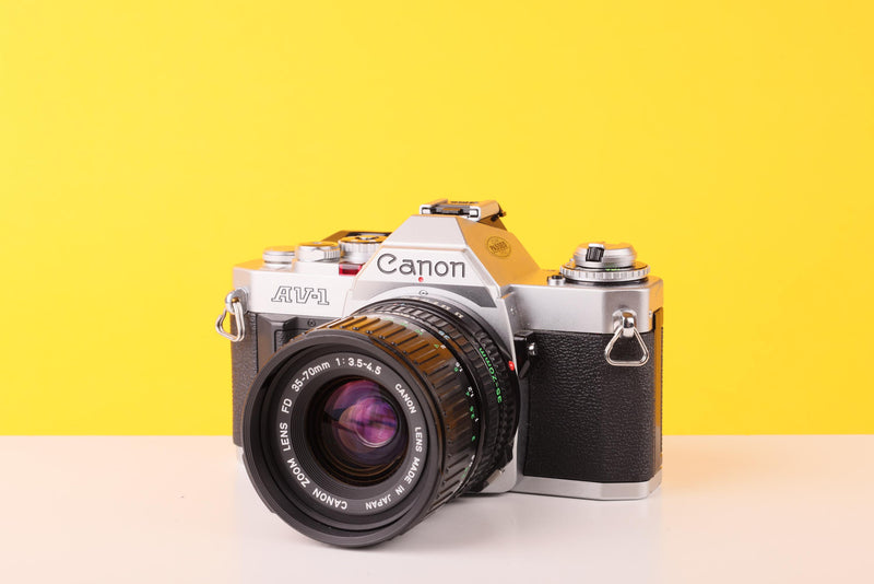 Canon AV-1 35mm Film Camera with Canon FD 35-70mm f/3.5 Prime Lens