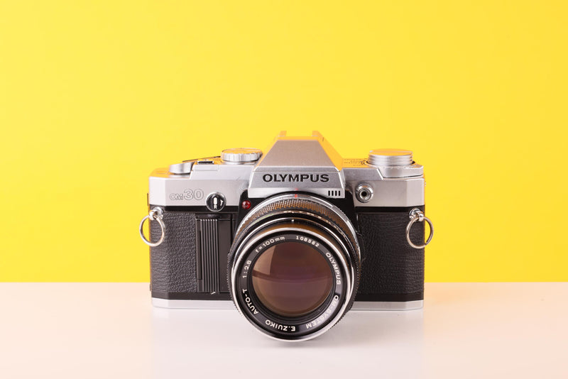 Olympus OM30 Vintage Slr 35mm Film Camera with Zuiko 100mm f2.8 Prime Lens