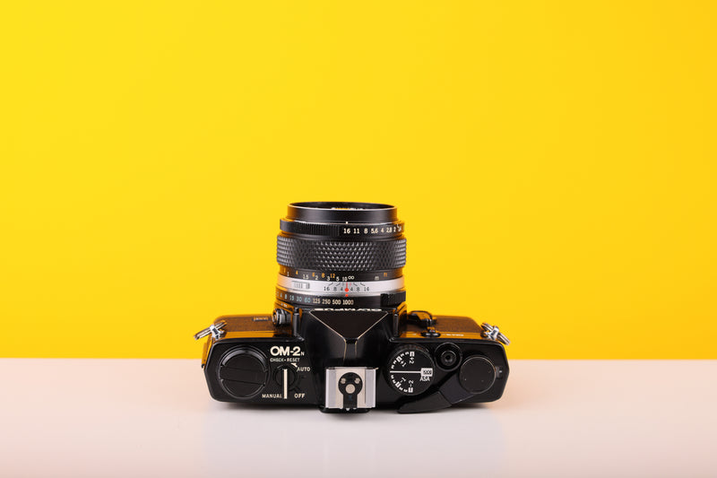 Olympus OM2 Black 35mm Film Camera with Zuiko  50mm f/1.4 Lens