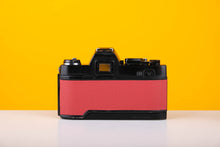 Load image into Gallery viewer, Konica Autoreflex TC 35mm SLR Film Camera with Konica Hexanon 28mm f3.5 Prime Lens in Red
