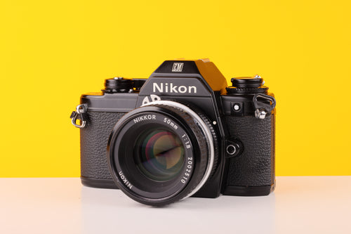 Nikon EM 35mm Film Camera with Nikon 50mm f/1.8 Lens