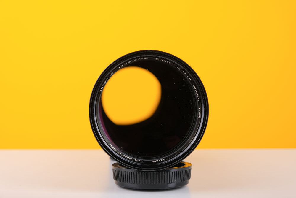 Olympus 300mm f4.5 Auto-Tele OM Mount Lens with Leather Case