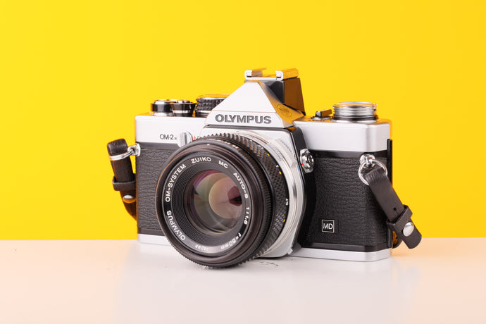 Olympus OM-2n Silver 35mm Film Camera with Zuiko 50mm f/1.8 Lens