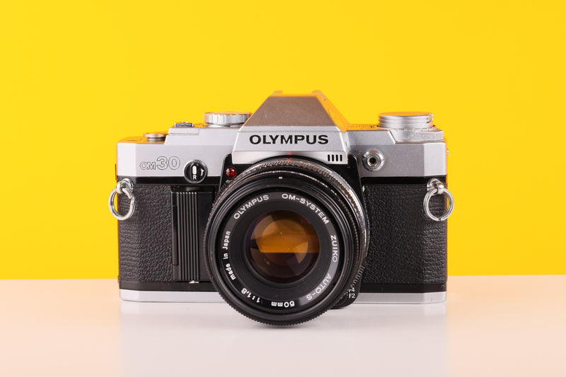 Olympus OM30 Vintage Slr 35mm Film Camera with Zuiko 50mm f1.8 Lens