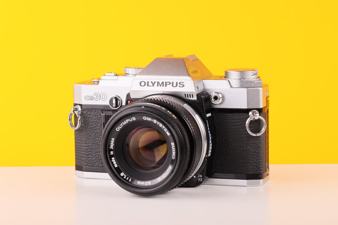 Olympus OM30 Vintage Slr 35mm Film Camera with Zuiko 50mm f1.8 Prime Lens