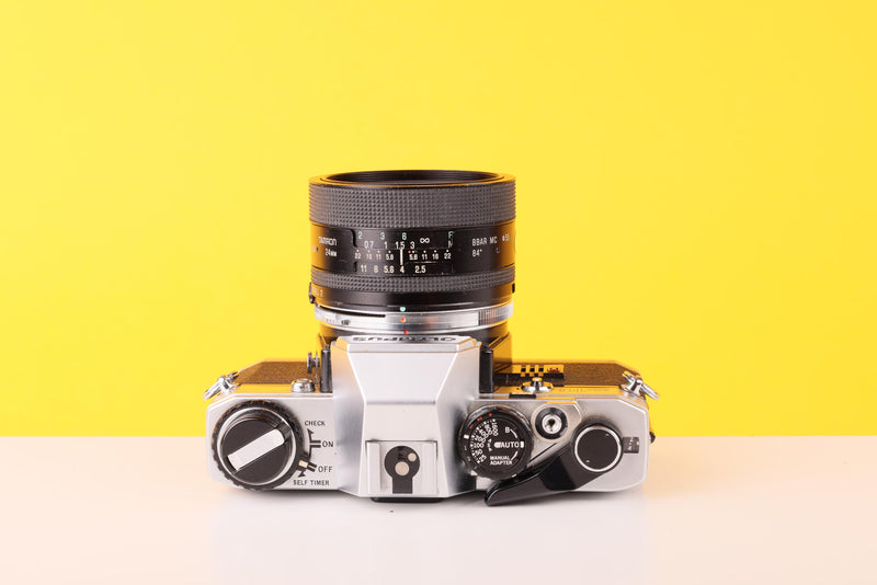 Olympus OM10 35mm SLR Film Camera with Tamron 28mm f/2.8 Prime Lens