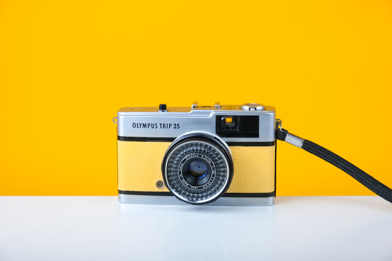 Olympus Trip 35 Vintage Film Camera with Zuiko 40mm f2.8 Lens Light Yellow