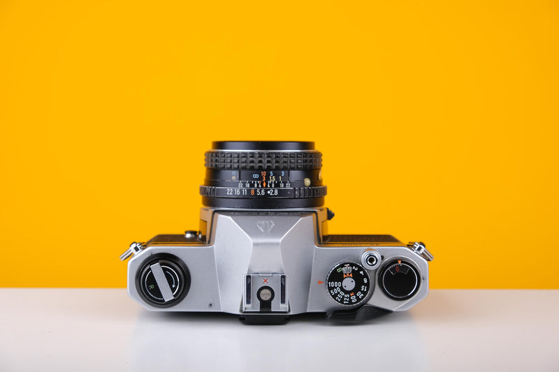 Pentax K1000 35mm Film Camera with SMC Pentax M 28mm f/2.8 Prime Lens