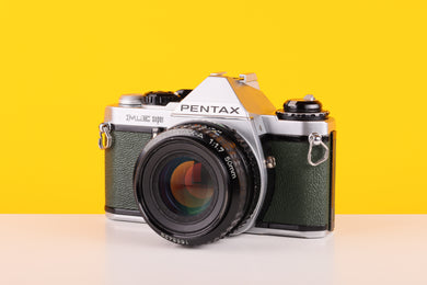 Pentax ME Super 35mm SLR Film Camera with SMC Pentax-M 50mm f1.7 Lens Green