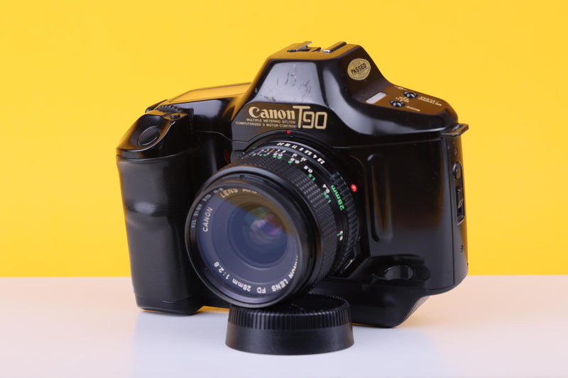 Canon T90 35mm Film Camera with Canon 28mm f/2.8 Lens