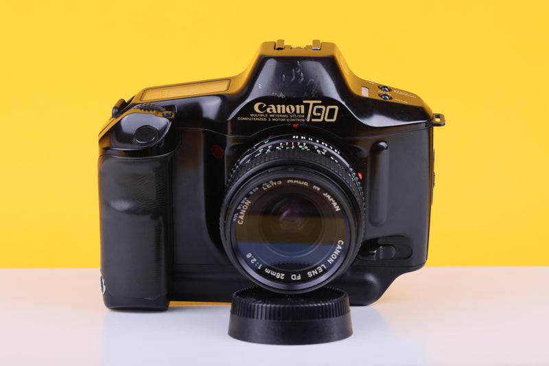 Canon T90 35mm Film Camera with Canon 28mm f/2.8 Lens