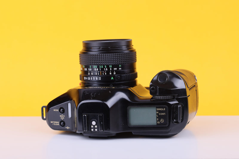 Canon T90 35mm Film Camera with Canon 28mm f/2.8 Lens