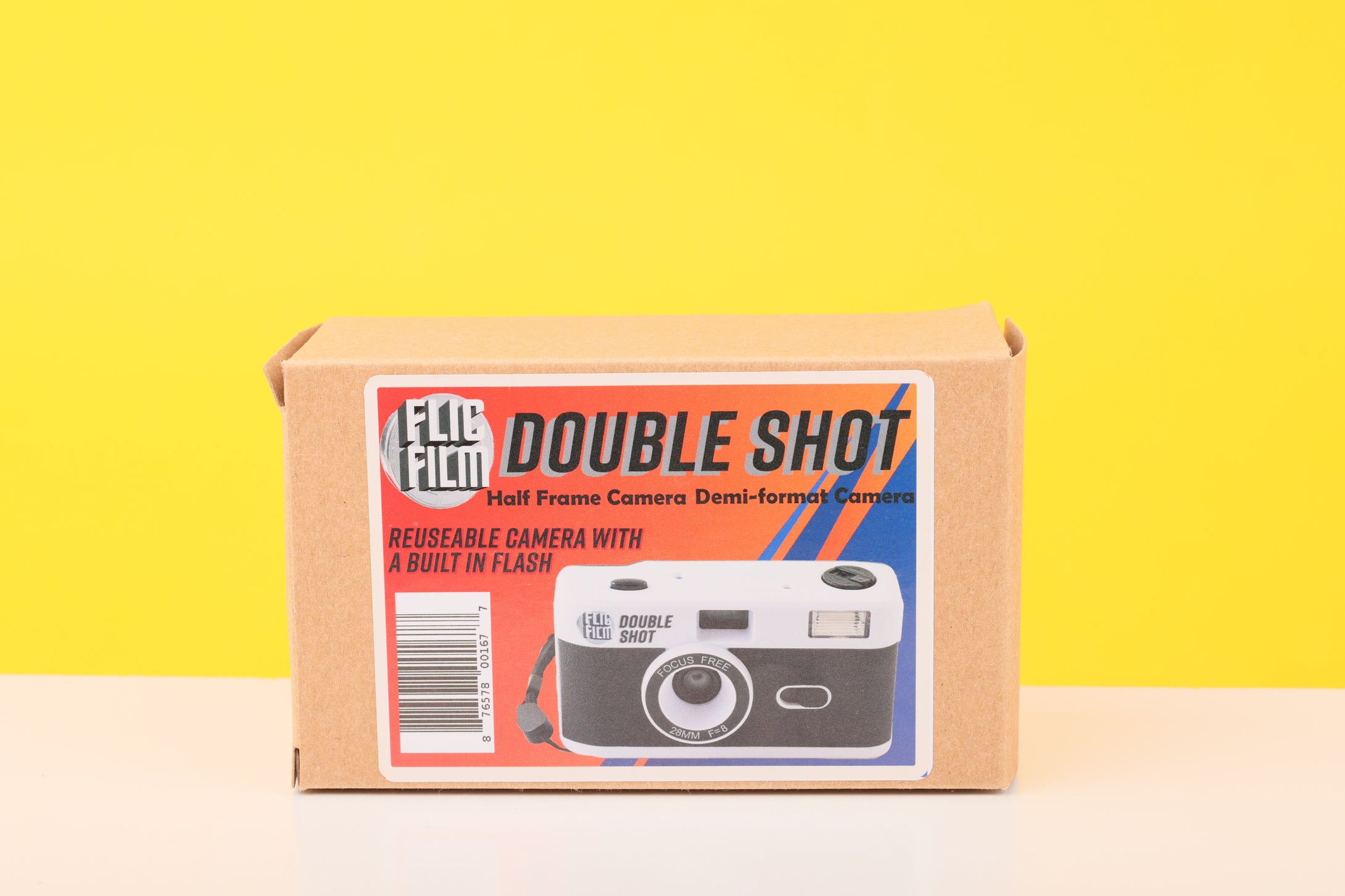 Flic Film Half-Frame  Reusable Camera with Built in Flash