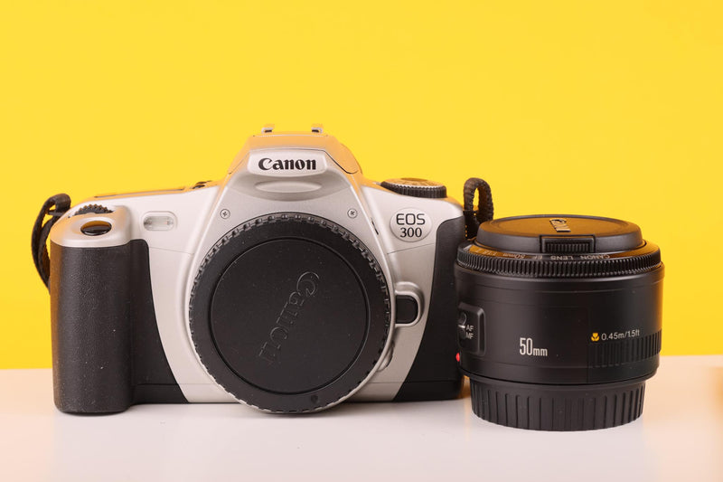 Canon EOS 300/ Kiss III 35mm SLR Film Camera with Canon 50mm f/1.8 Lens