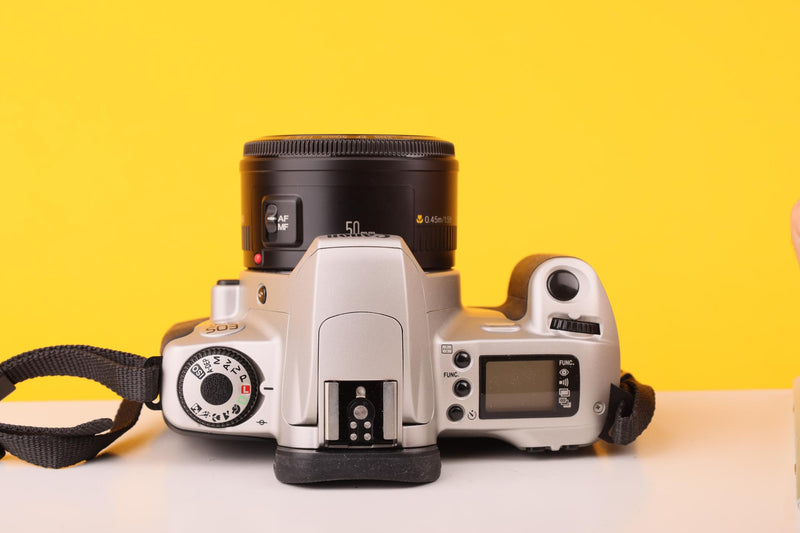 Canon EOS 300/ Kiss III 35mm SLR Film Camera with Canon 50mm f/1.8 Lens