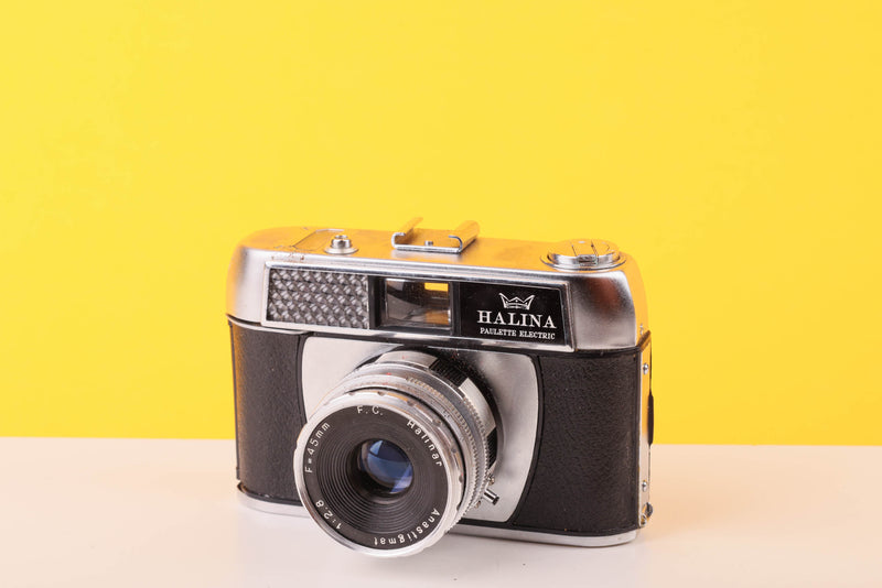 Halina Paulette Electric 35mm Viewfinder Film Camera with Halinar 45mm f2.8 F.C. Lens