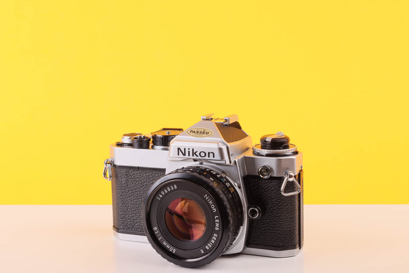 Nikon FE Silver 35mm Film Camera with Nikon 50mm f/1.8 Lens