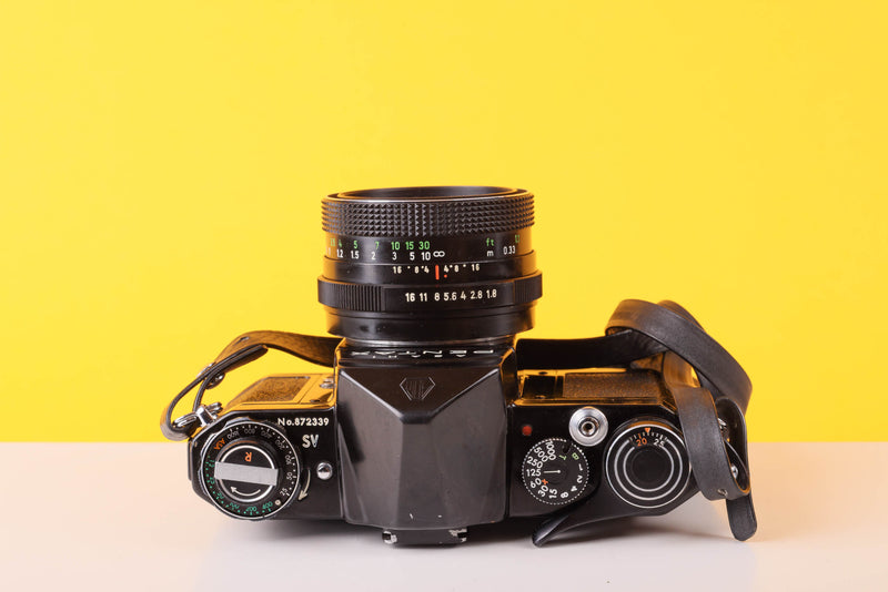 Asahi Pentax SV Black 35mm Film Camera with Pentacon  50mm f/1.8 Lens