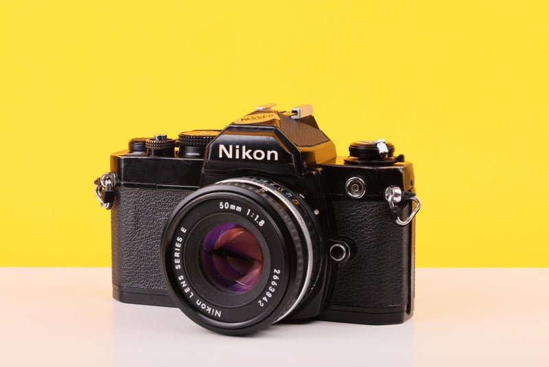 Nikon FM Black 35mm Film Camera with Nikon Series E 50mm f/1.8 Lens